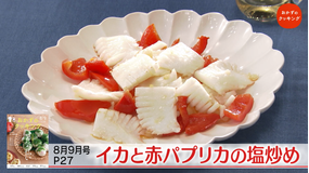 おかずのクッキング 土井善晴の「豚バラのにんにく塩炒め・イカと赤パプリカの塩炒め」/笠原将弘の「なす照り焼きハンバーグ定食」(2021/08/14放送分)