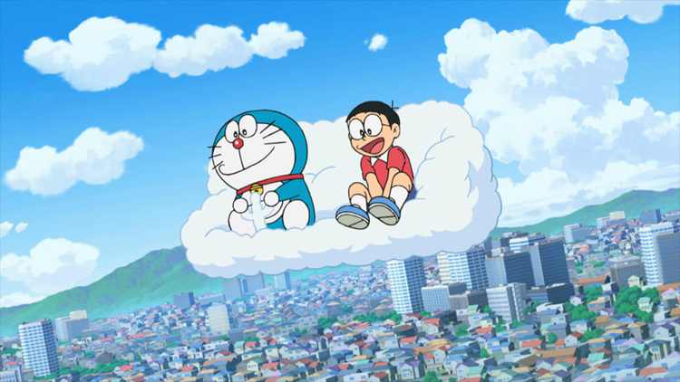 ドラえもん 雲ソファーでスポーツをみよう！